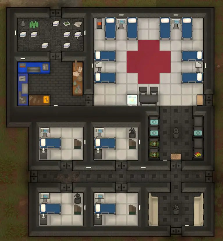 rimworld hospital beds together