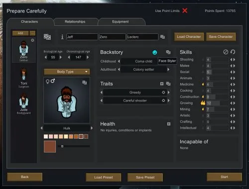 rimworld prepare carefully patches