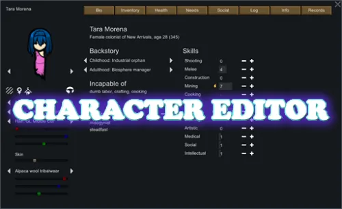Character Editor Mod ⋆ RimWorld Base