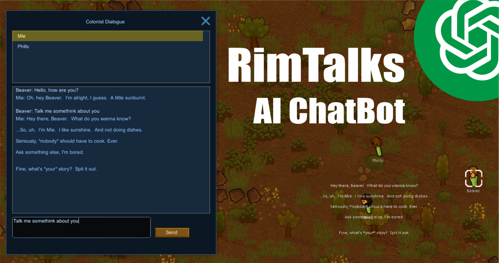 RimTalks AI ChatBot Mod ⋆ RimWorld Base
