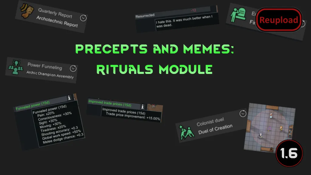 Meme Base Ritual Precepts and Memes - Rituals module Mod ⋆ RimWorld Base